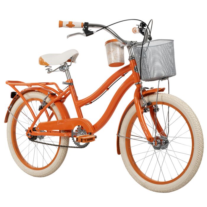 Vélo de Ville Huffy Deluxe 20 velo enftant + panier avant et porte-panneaux arrière - Orange