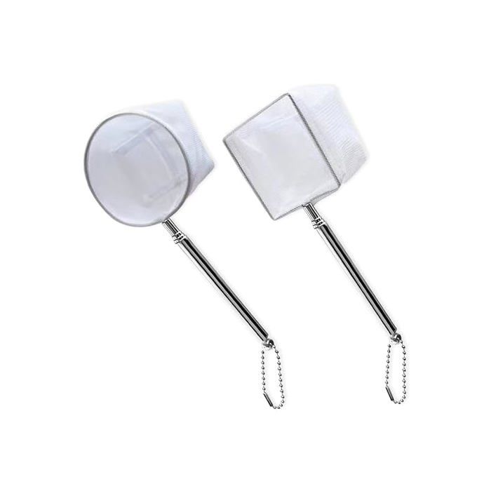 2 Pieces Poignée Extensible pour Attraper Les Petits Poissons et Crevettes et Nettoyer laquarium Filet de Peche Telescopiques
