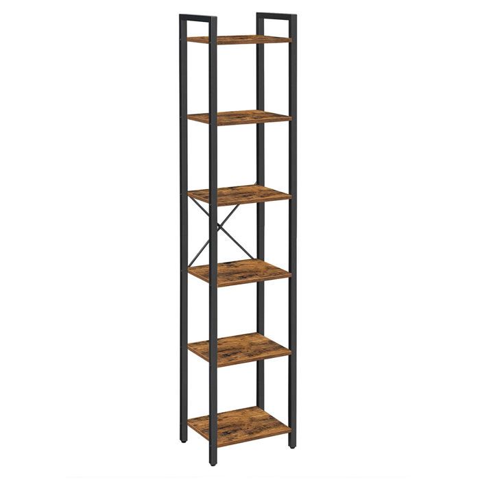 Bibliothèque - HELLOSHOP26 - 6 Niveaux - Marron Rustique - Métal Noir - 40 x 30 x 1786 cm Bibliothèque - HELLOSHOP26 - 6 Niveaux - Marron Rustique - Métal Noir - 40 x 30 x 1786 cm