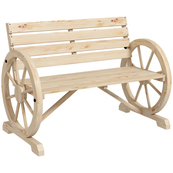 Garden banquette 2 places banquette tabouret en bois banquette de parc de style rustique avec accoudoirs capacité de charge jus