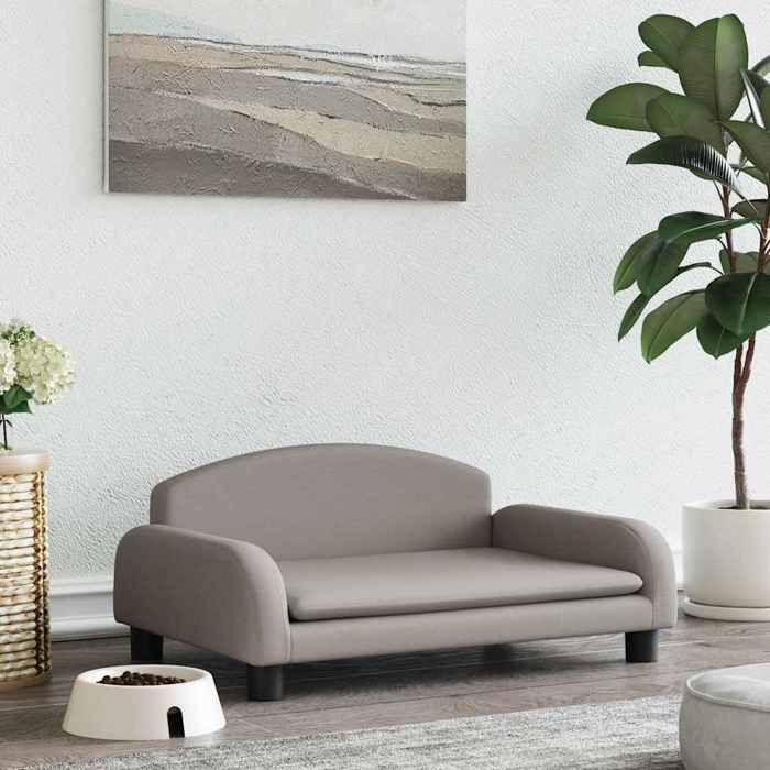 Lit pour chien - vidaXL - Taupe - 70x45x30 cm - Tissu - Cadre en bois de pin Lit pour chien - vidaXL - Taupe - 70x45x30 cm - Tissu - Cadre en bois de pin