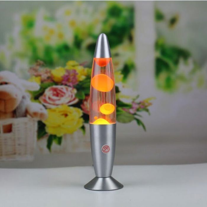 Lampe à lave - PZCC - Lampe à poser - Orange - Interrupteur - Style rétro