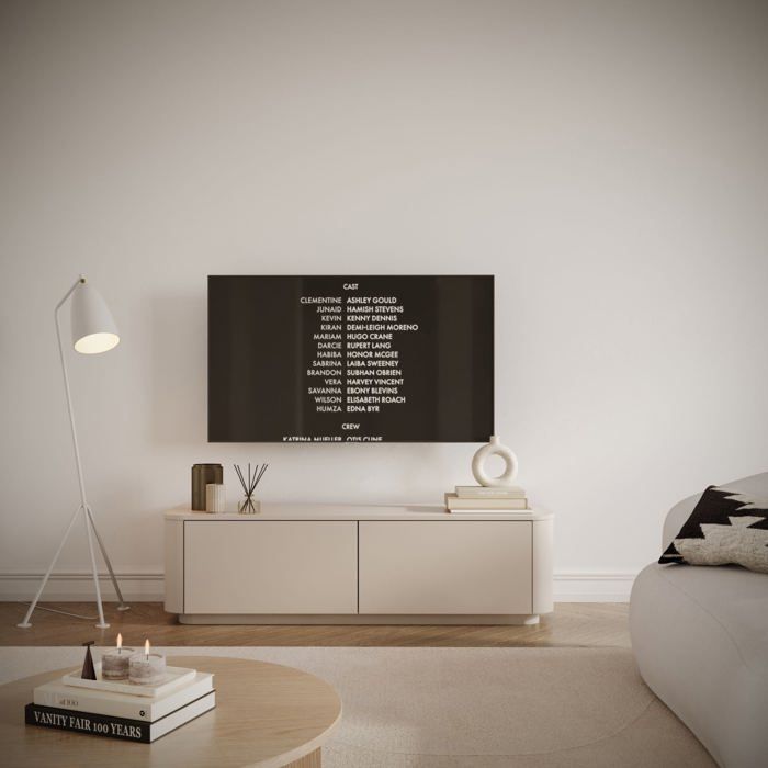 Meuble TV mural ou posé – LUVIO – 140 cm – gris cachemire