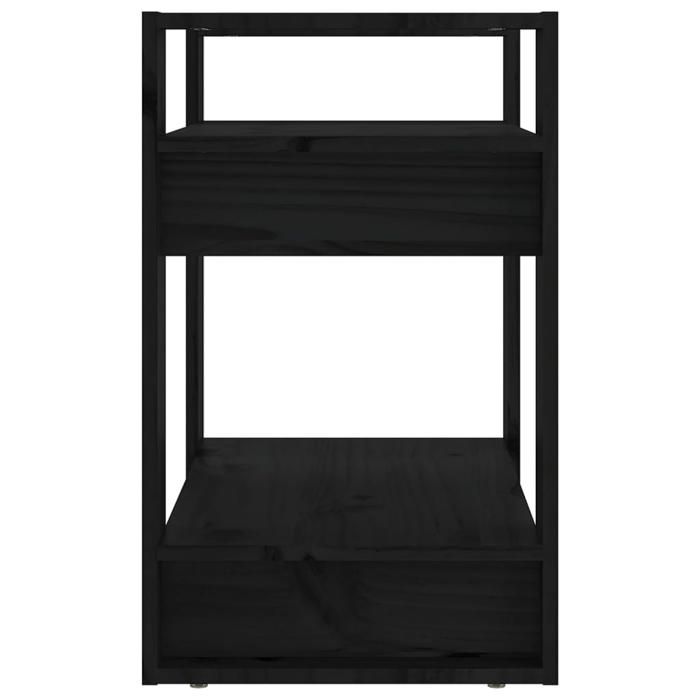 SALE dhiver Bibliothèque Multi-Rangement - JILLS - armoire à livres - Noir 60x35x57 cm Pin massif BB2032