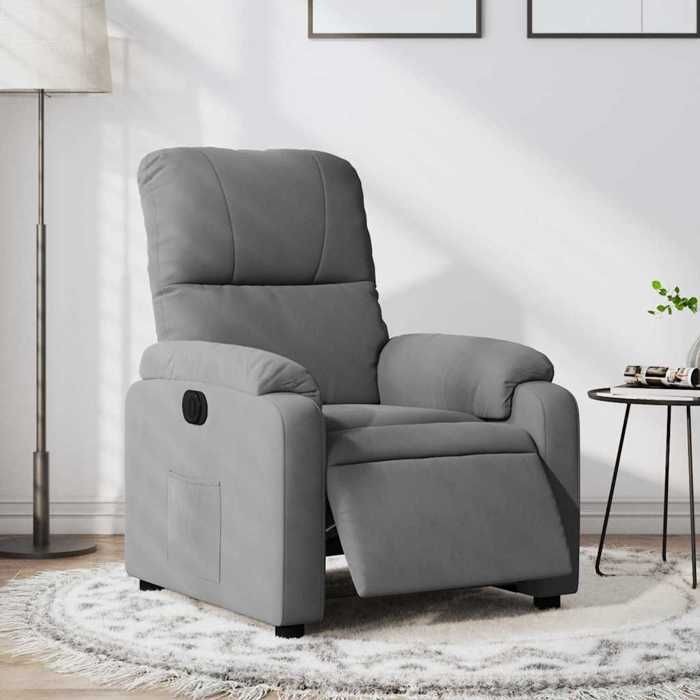Promo 2026 Fauteuil inclinable Charge 150kg 75x89 5x103 5 cm - Fauteuil Releveur Relax électrique gris foncé tissu microfibre 404