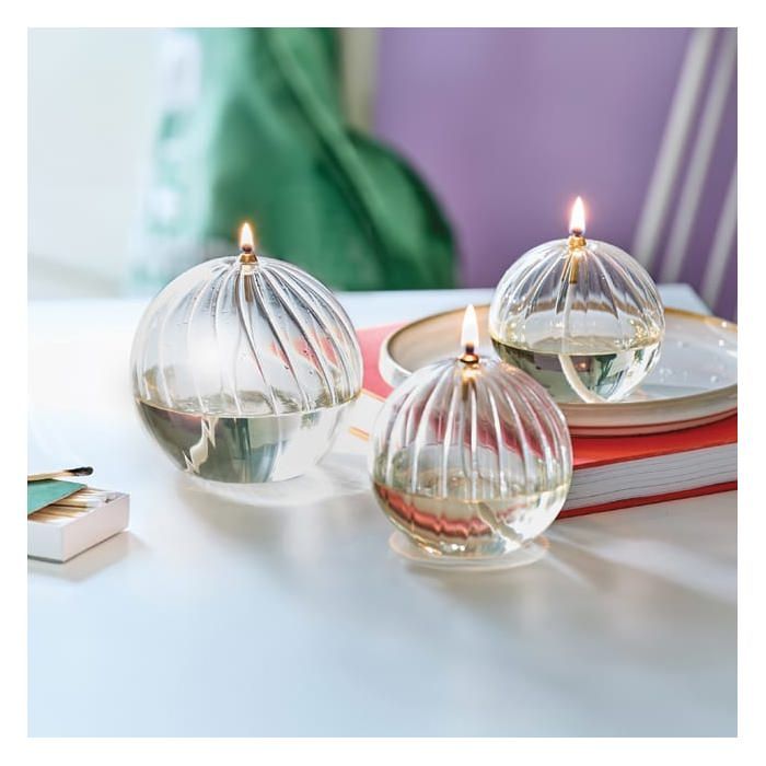 Lampes a poser - Nature & Découvertes : Trio de lampes à huile - Transparent