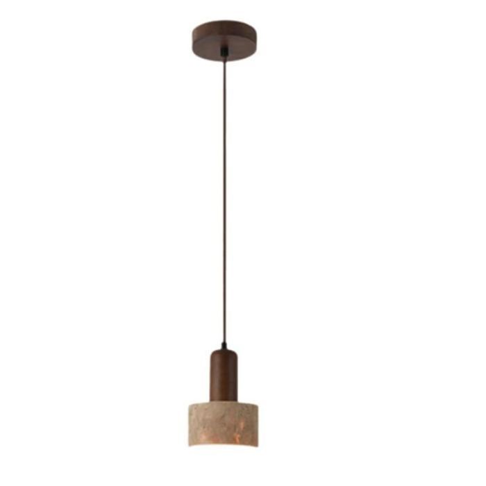 Suspension LED en Travertin Jaune Intensité Variable 3 Couleurs 110-240 V Style Japonais Wabi Sabi Idéale pour une Table de