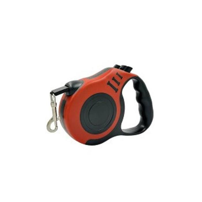 Laisse rétractable pour chien - Phoesky - 5 m - Rouge - Nylon - Mousqueton chromé - Charge max 50 kg