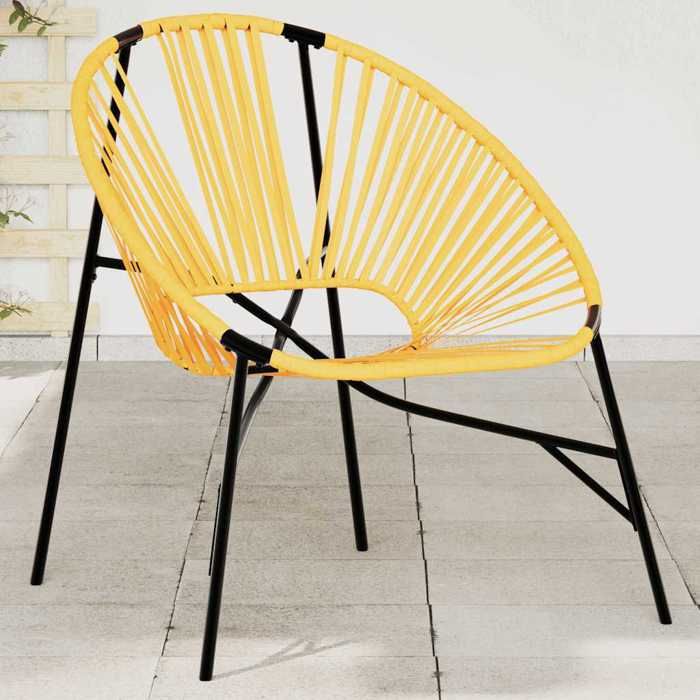 Chaise ergonomique - Magnifique Chaise œuf de jardin et terrasse noir et jaune résine tressée 77x685x82cm2386