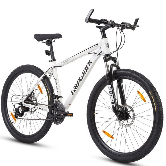 VTT semi-rigide 26 pouces hauteur 100 cm Blanc Fer vélo