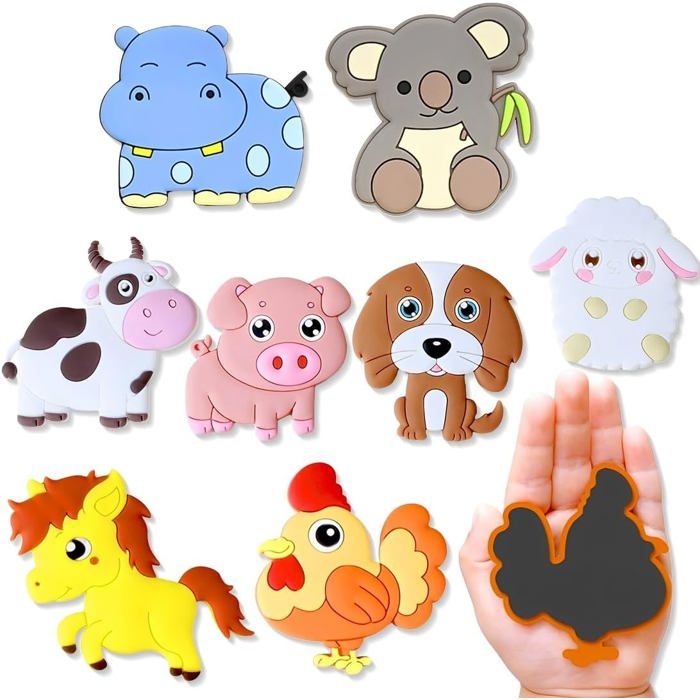 8 Pièces Magnet frigo Enfant Petits Aimants Éducatifs Jeu Magnétique pour Enfants Magnets Aimantés Faits de Matériaux en PVC