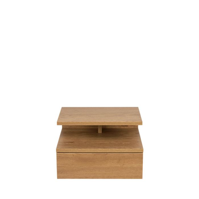 Kamichi - Table de chevet mural 1 tiroir en bois - Bois clair