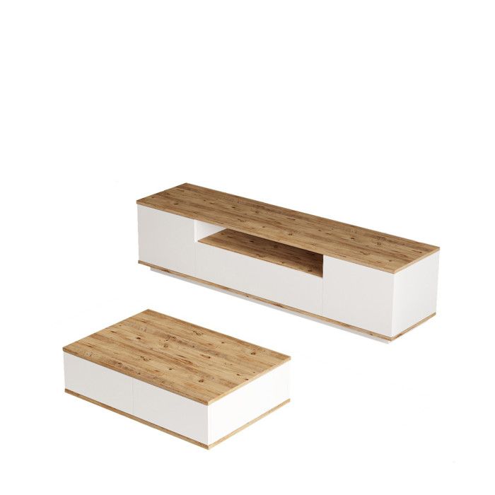 Ensemble de meubles de salon en bois FR17 - 180 x 44 x 44 cm - Blanc Ensemble de meubles de salon en bois FR17 - 180 x 44 x 44 cm - Blanc