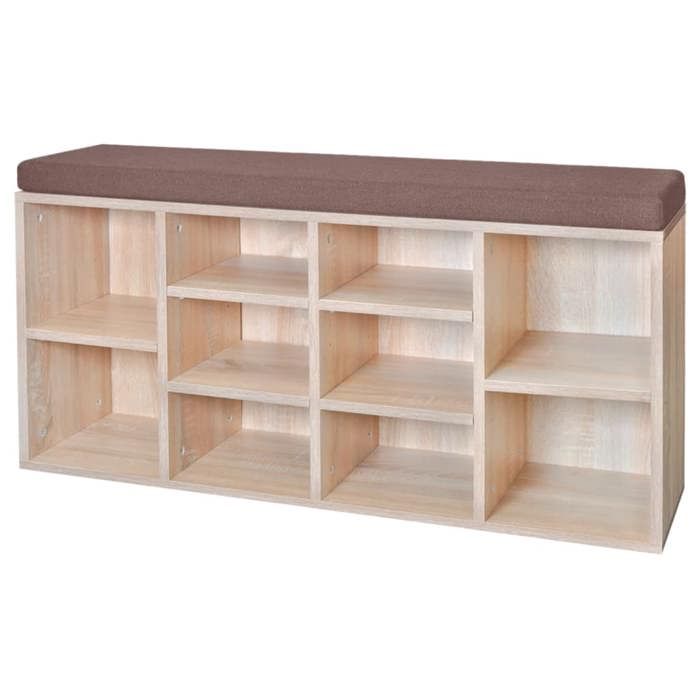 Soldes août 2026Banc de rangement à chaussures（1 PC)- Anti-UV Meuble de jardin 10 compartiments Couleur chêne 9799pxh77c