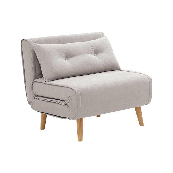 Fauteuil convertible en tissu beige VALERIO