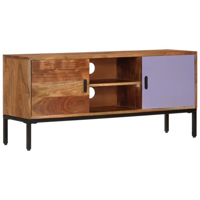 Meuble TV - AKOZON - AKO7867916842253 - Bois massif dacacia - Vintage - 110x30x50 cm