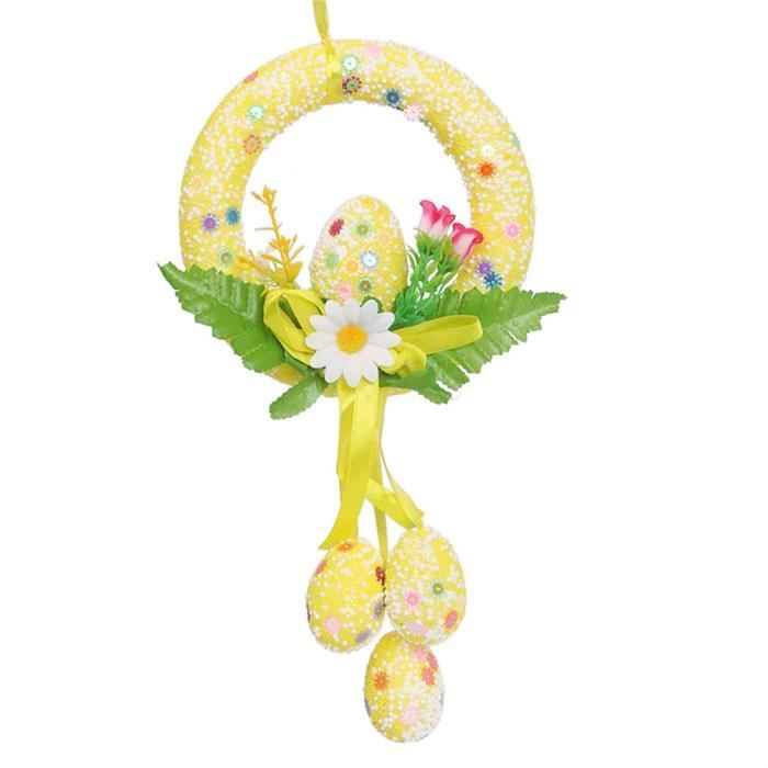 3 Décorations D'œufs De Pâques Suspendus - Ornements En Mousse/plastique, 33cm, Multicolores