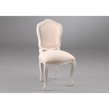 Chaise - AMADEUS - Apolline - Bois massif - Tissu lin - Style romantique Chaise - AMADEUS - Apolline - Bois massif - Tissu lin - Style romantique