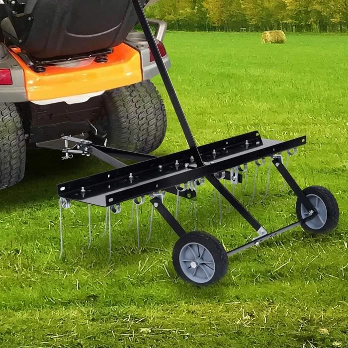 Rateau Scarificateur Manuel 170 Cm – Peigne Gazon 2 Faces Pour Aérer, Désherber & Nettoyer Pelouse