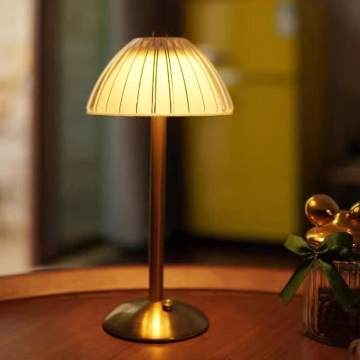Lampe de table LED - Sans fil - 3 couleurs - Intensité variable - Rechargeable USB - Design contemporain