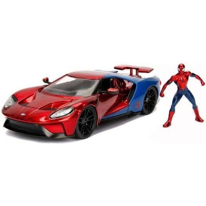 Jouet - MARVEL - Spider-Man et 2017 Ford GT - Réplique en métal Die Cast - Figurine - Rouge et Multicolore
