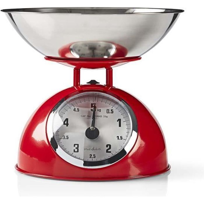 Balance de cuisine rétro Analogique en Métal Rouge Touche rouge design haute qualité petit prix