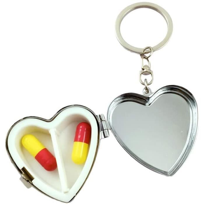 Pilulier De Voyage Métal 7 Jours - 8 Compartiments, Double Fermeture De Sécurité, Couleur Rose