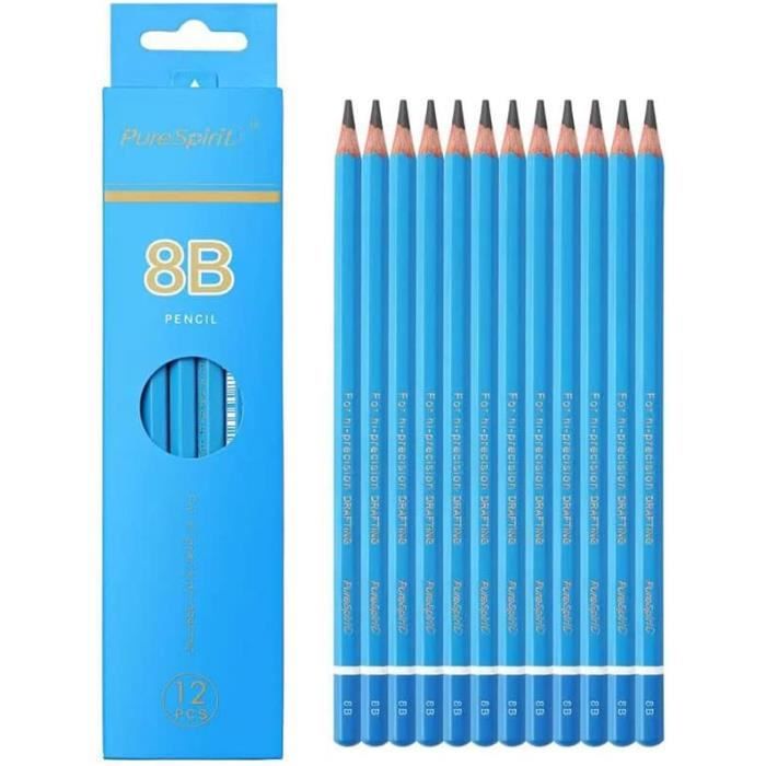 Lot De 12 Crayons À Croquis Pour Dessin 8B, Crayons À Dessin