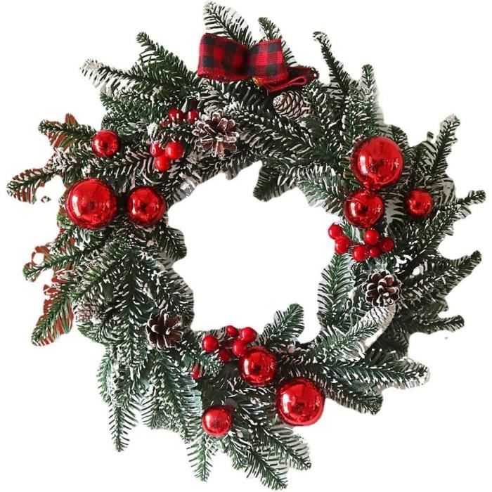 Lot 12 Couronnes De Noël 20 Cm à Carreaux Écossais – Décoration Sapin & Cadeaux Festifs