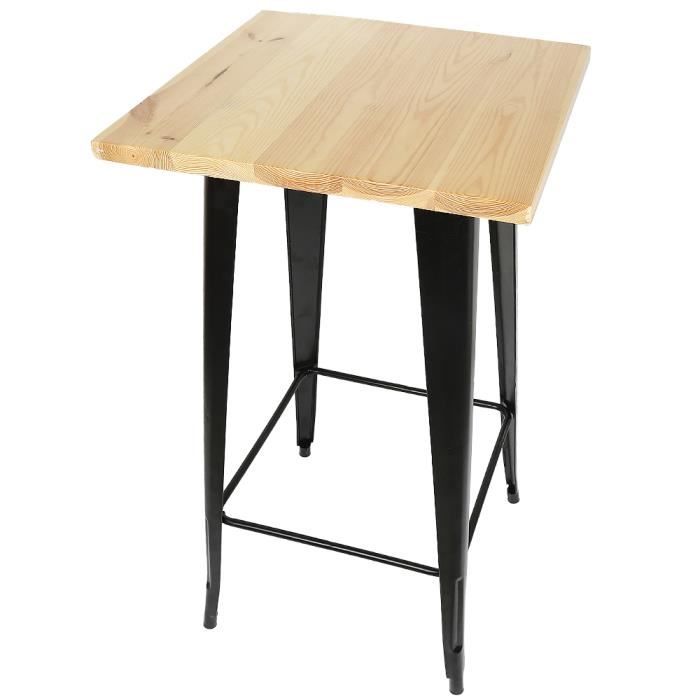 table haute bois et acier 103 * 60 cm style moderne haute qualité