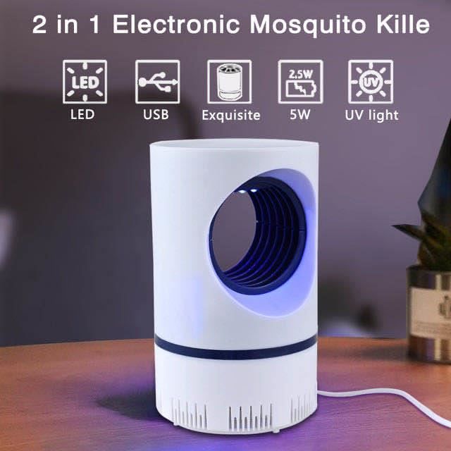 Lampe Anti-Moustiques UV USB Lampe Tueur des moustiques Anti-Insectes Electrique Veilleuse Piège à Moustiques Silenceuse Non-Toxique