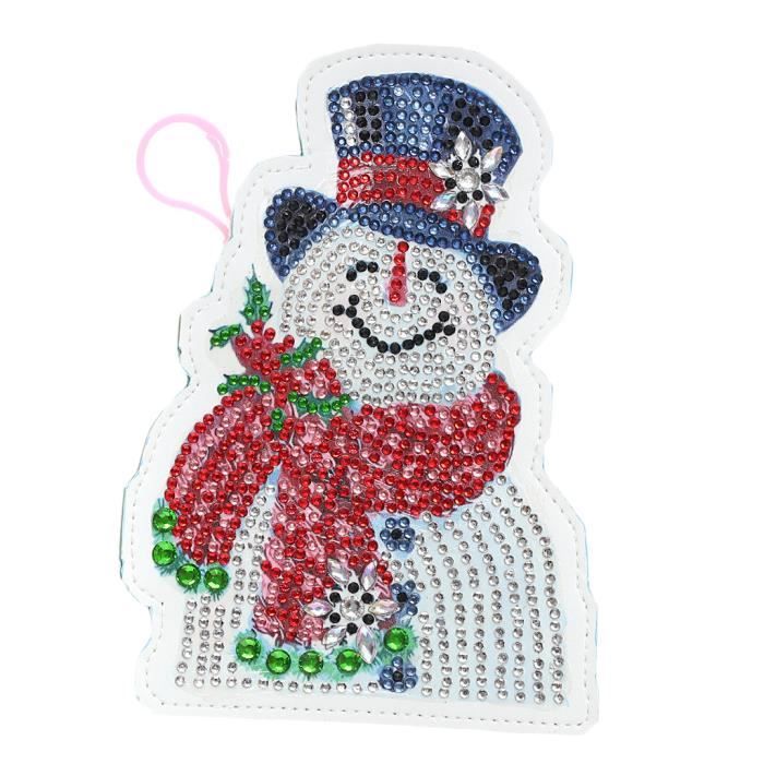 BETESSIN 12pcs Porte-clé Noël Pendentif Peinture Diamant Painting