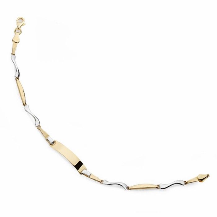 Gourmette bicolor en or 18 carats 18.5cm. [AA2407]