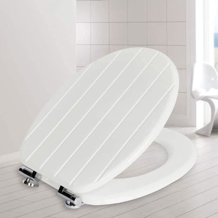 Abattant WC Soft Close Noir Forme D - Fermeture Douce, Installation Rapide, Fixation Facile - Siège De Toilette Moderne