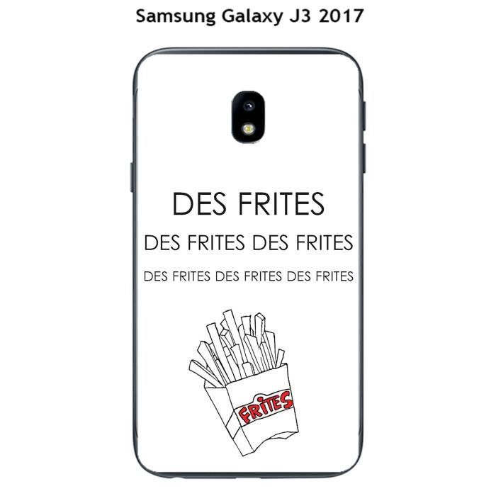Coque Samsung Galaxy J3 17 Design Citation Des Frites Des Frites Texte Noir Fond Blanc Cdiscount Telephonie
