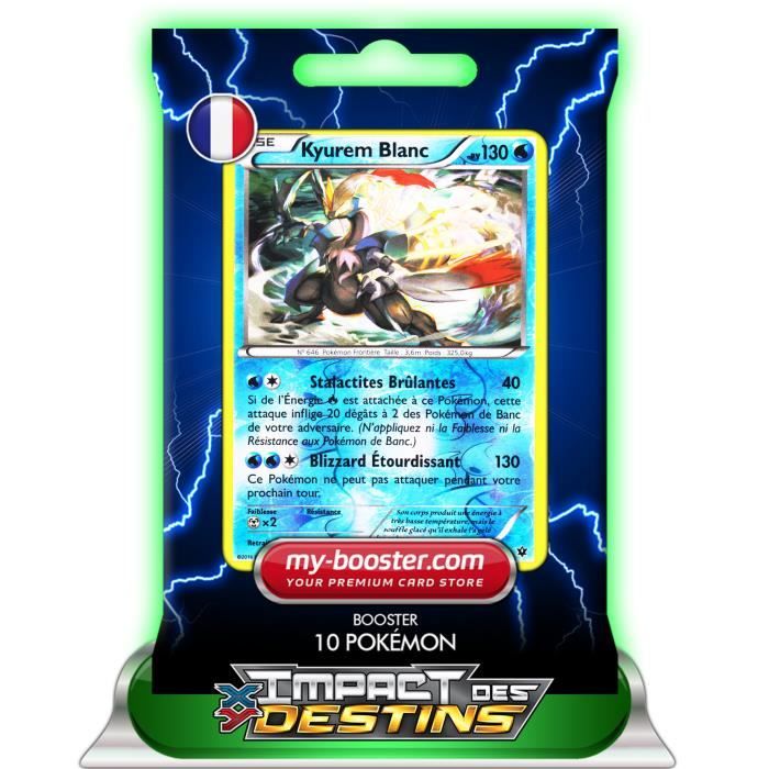 Kyurem Blanc HOLO 130pv 21/124 XY Impact des Destins Carte Pokemon Rare neuve fr