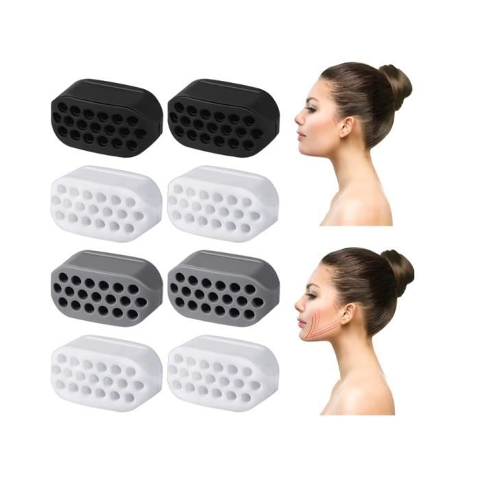 Lot De 8 Exerceurs De Mâchoire – Silicone Alimentaire, 4 Niveaux De Résistance (40 à 60 Lb), Pour Tonifier Le Visage, Contour Du Menton