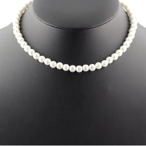 Collier Ras Du Cou Vintage Neuf - Perles Fines Bleues Et Blanches Torsadées - Longueur 40 Cm - 7g