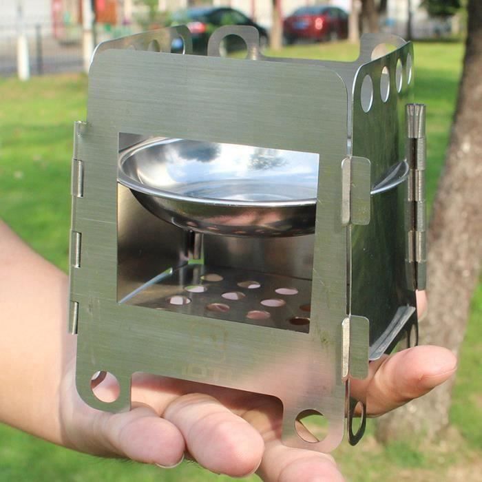 Poêle à Bois Portable Pliable – Acier Inox – Four Extérieur Pour Camping