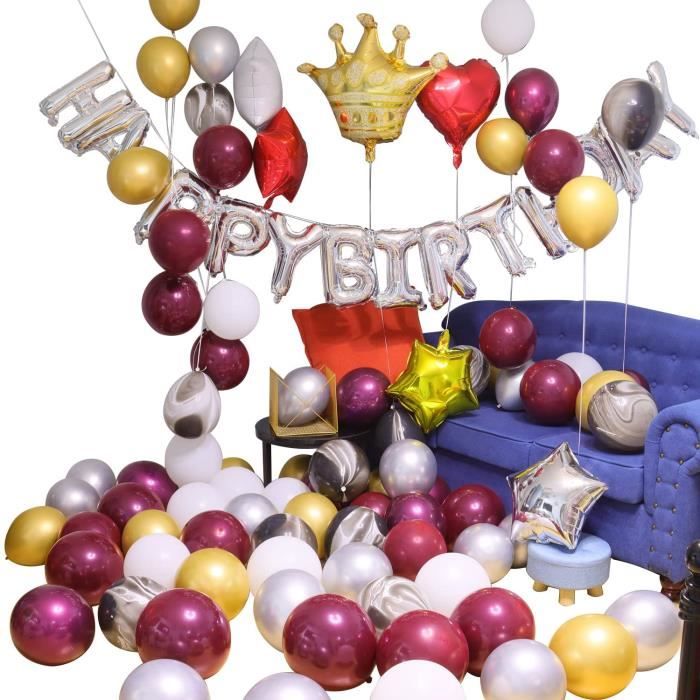 Decoration Anniversaire Ballon Rouge Et Or Pour Gargon Femme Homme pcs Ballons Anniversaire Happy Birthday Partydeco Annive 105 Cdiscount Maison