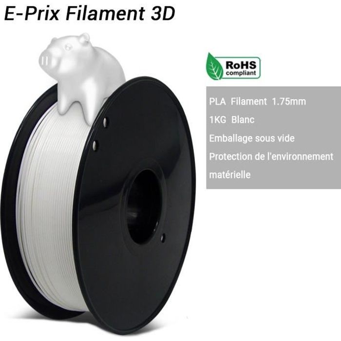  Filament 3D blanc PLA 175mm 1kg pour imprimante 3D  fil dimprimante 3d Pla bobine pour imprimante 3D et stylo dimpression en 3D 