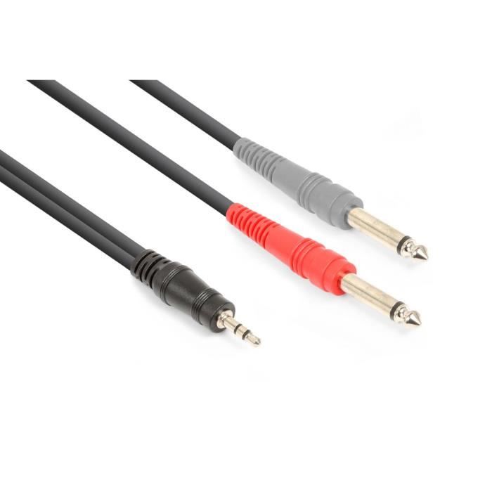 Câble 2 X RCA Mâle vers 2 X Jack 6.35 Mâle Mono Longueur 5 Métres