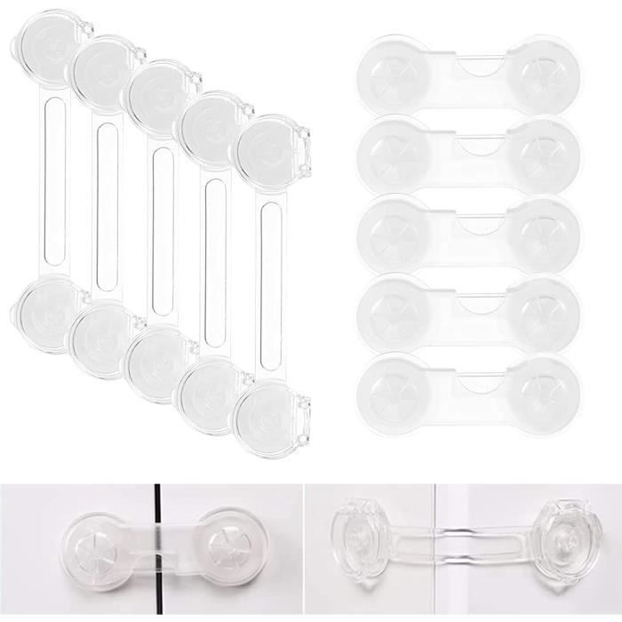 Serrure De Sécurité Inntek Pour Enfants - Bloque Portes Et Tiroirs Sans Perçage (lot De 4)