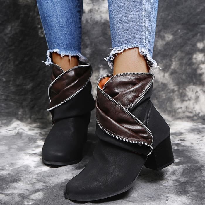 Bottes Femmes Noires Cuir, Bottes Femme De Marque Papayawhip Darkviolet