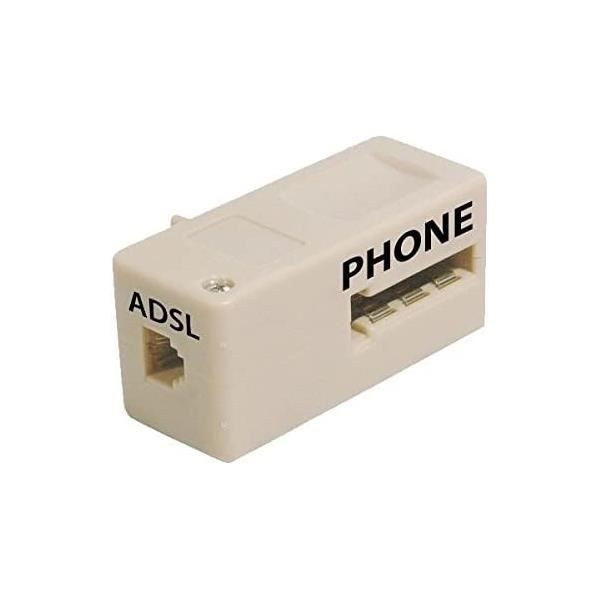 Kit De 2 Filtres ADSL APM - Permet De Téléphoner Et Surfer En Même Temps, Avec Prises Gigognes Et Connecteurs RJ11