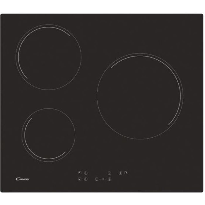 Plaque de cuisson vitrocéramique CANDY CH63CT - 3 foyers - Noir