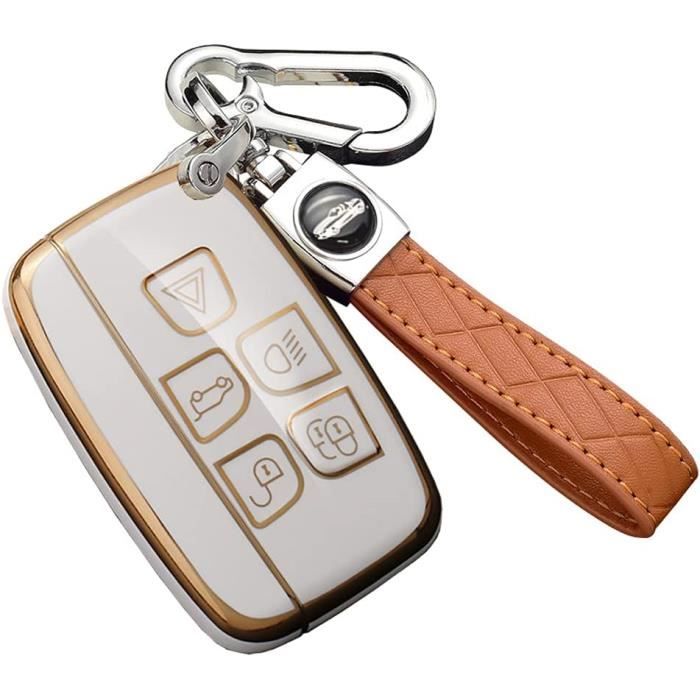 ontto Autosleutelhoes SleutelCover voor Land Rover Defender Discovery Evoque LR4 Range Rover Sport Evoque Jaguar XE XF XJ Sleutelhoesje Beschermhoesje autosleutelbehuizingen Sleutelhanger-Zwart