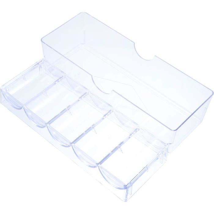 Lot De 10 Supports Jetons Poker En Acrylique Transparent – Rangement Pour 100 Jetons, Organisation Casino, 21 X 7,8 X 2,8 Cm