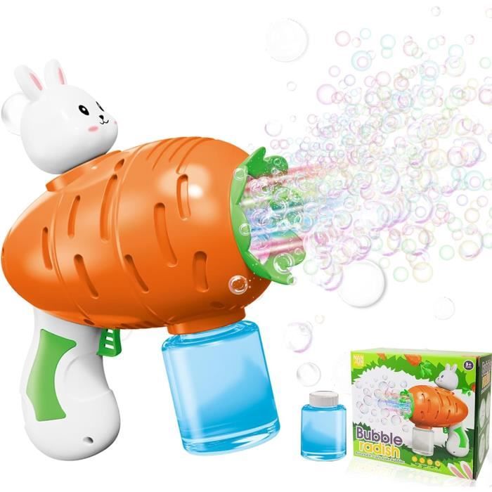 Pistolet à Bulles Automatique – Lapin Carotte – Pâques – 4000 Bulles/min – ABS