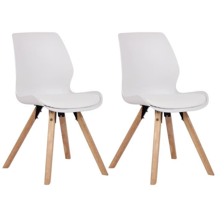Chaises De Salle à Manger Toulouse En Velours - CLP - Lot De 4 - Piètement En Bois - Crème
